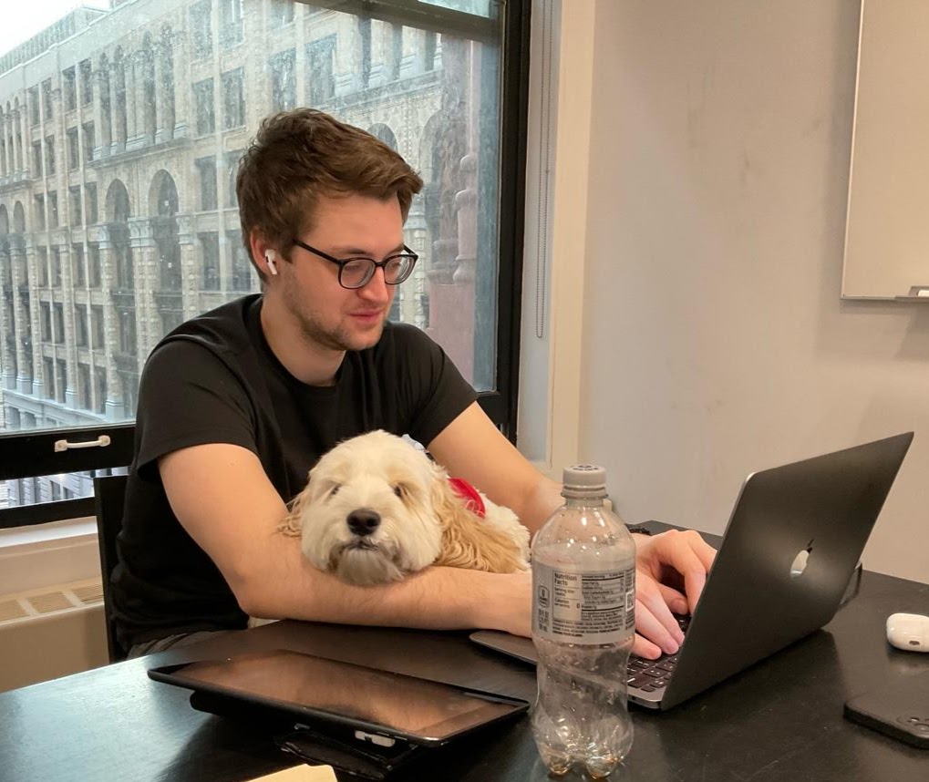 Hard at work with my co-author